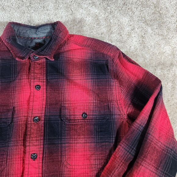 Woolrich Mens Medium Red Plaid Flannel Long Sleeve Button Front Pocket Shirt 258 - Picture 2 of 8